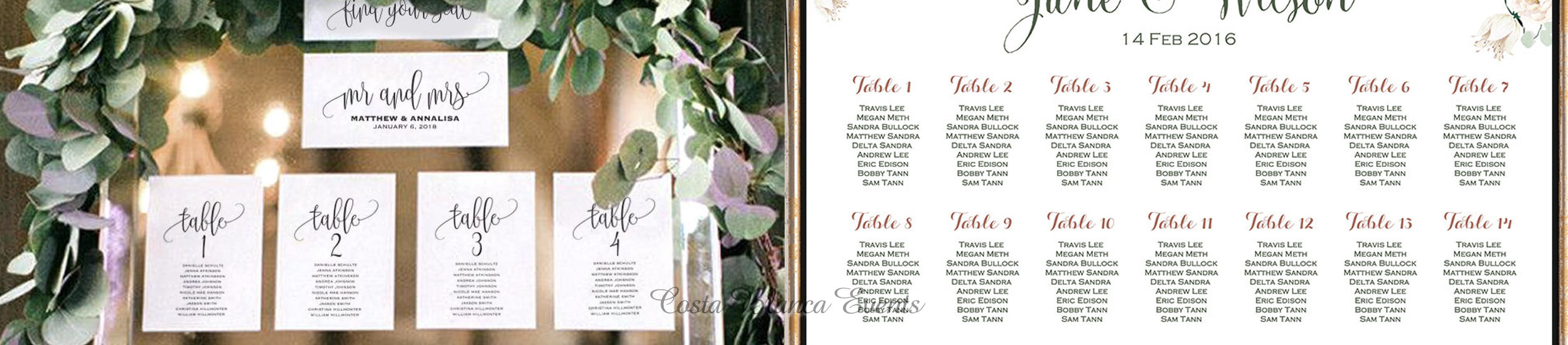 A wedding dinner seating plan during your wedding in Spain is very important